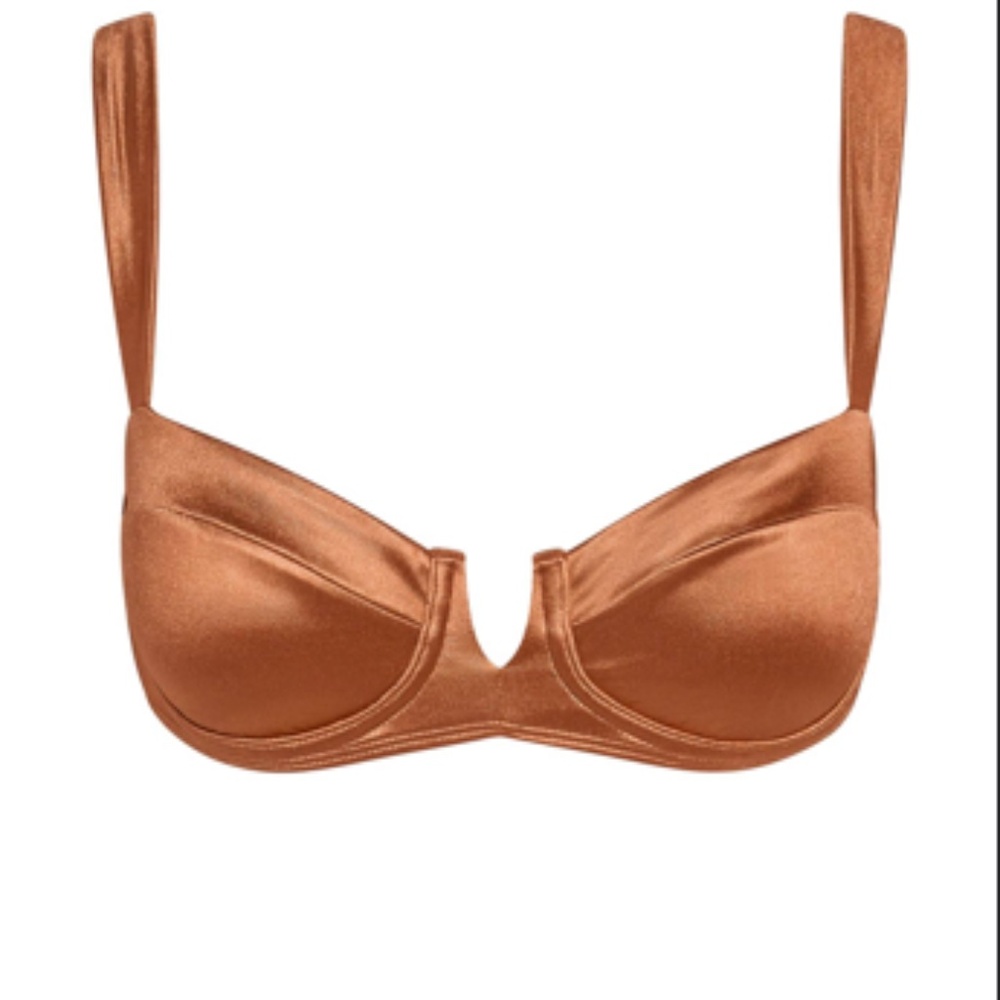 Monday Swimwear Clovelly Top Bronze Shiny Jersey